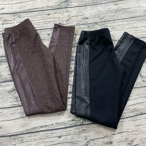 Anac by Kimi Lot of 2 Low Rise Faux Alligator Trim Small Knit Pants‎ Leggings